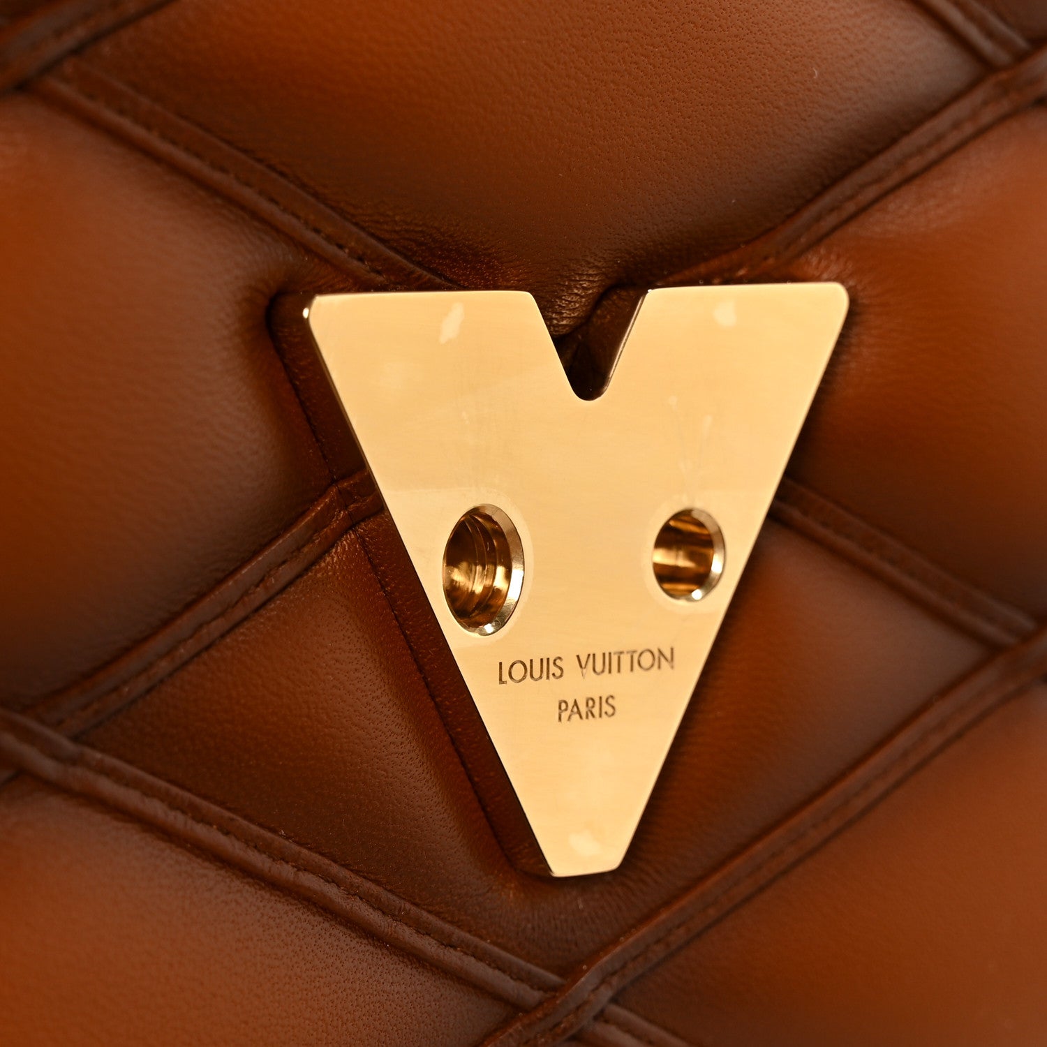Louis Vuitton Lambskin Malletage Top Handle GO-14 MM Toast Tan 8 of 12