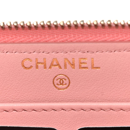 Chanel Caviar Quilted Large Gusset Zip Around Wallet Light Pink 6 of 9