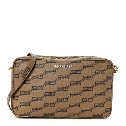 Balenciaga Coated Canvas BB Monogram Medium Signature Camera Bag Beige Brown 1 of 11