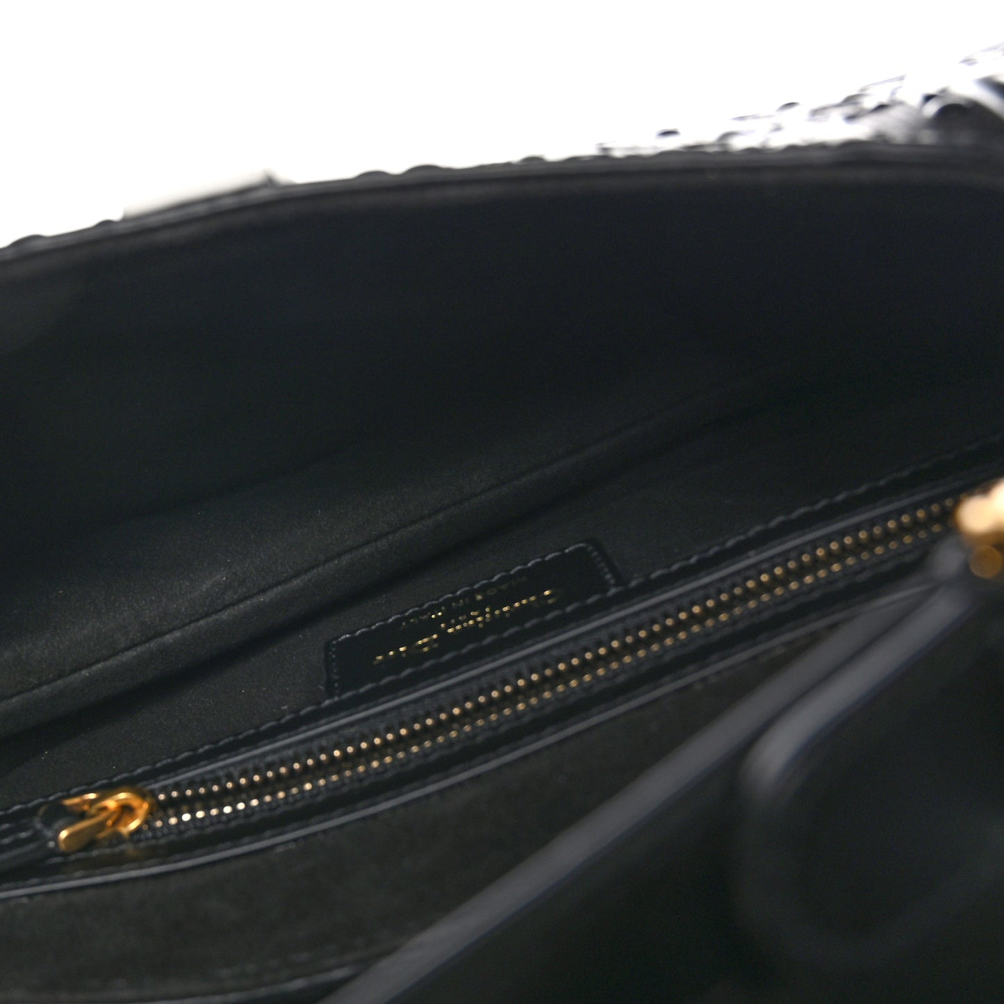 CHRISTIAN DIOR Calfskin Embossed Oblique Vibe Saddle Bag With Strap Black White