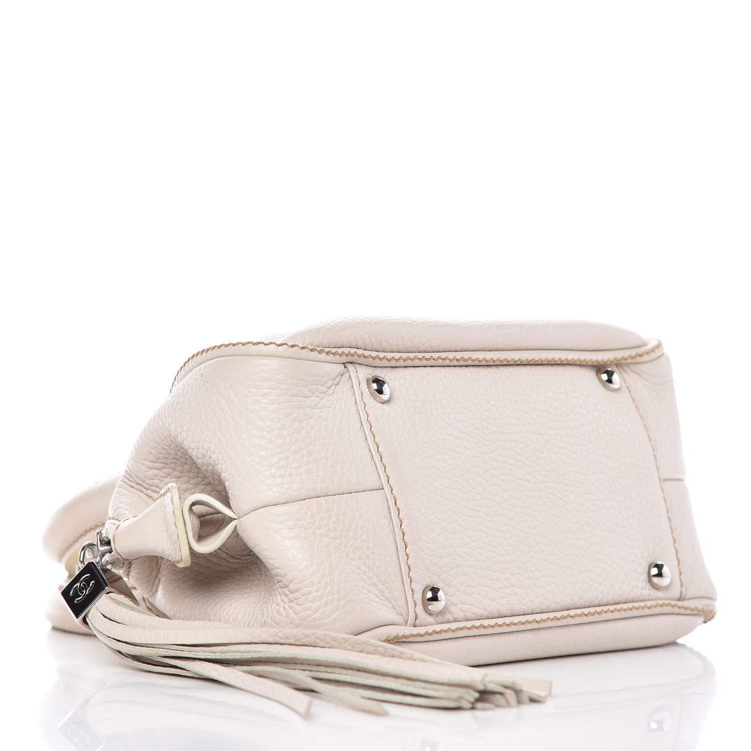Chanel Calfskin Small Tassel Bowler White 4 of 16