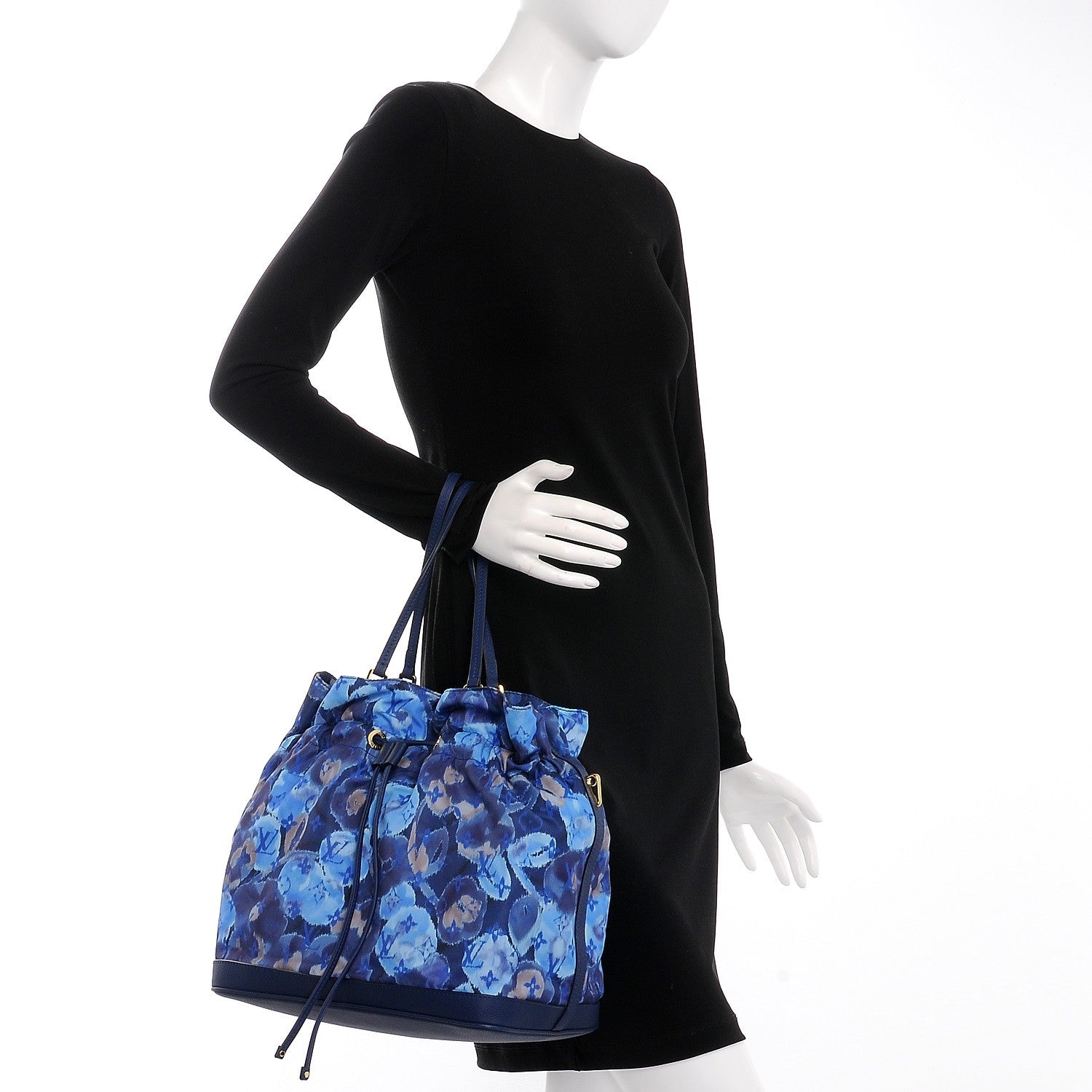 Louis Vuitton Nylon Monogram Ikat Noefull MM Grand Blue 3 of 8