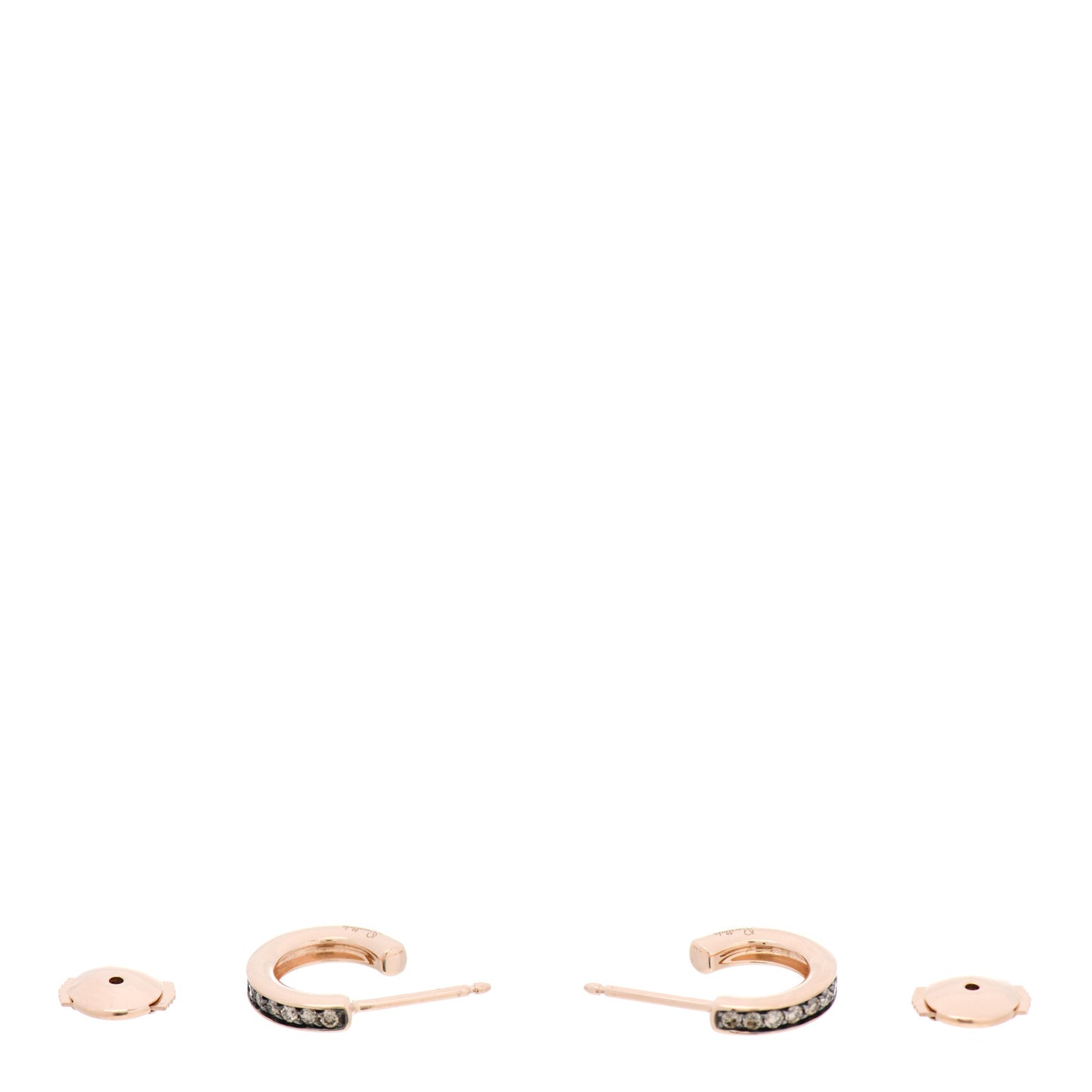 18K Rose Gold Brown Diamond Iconica Small Hoop Earrings