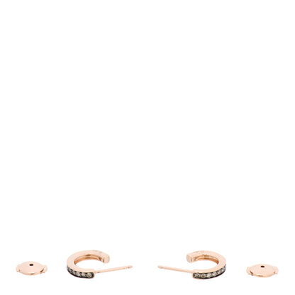 Pomellato 18K Rose Gold Brown Diamond Iconica Small Hoop Earrings 3 of 5