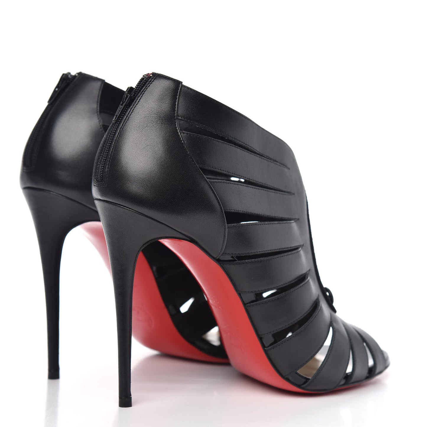 Calfskin Toot Mignonne 100 Cutout Booties 39.5 Black