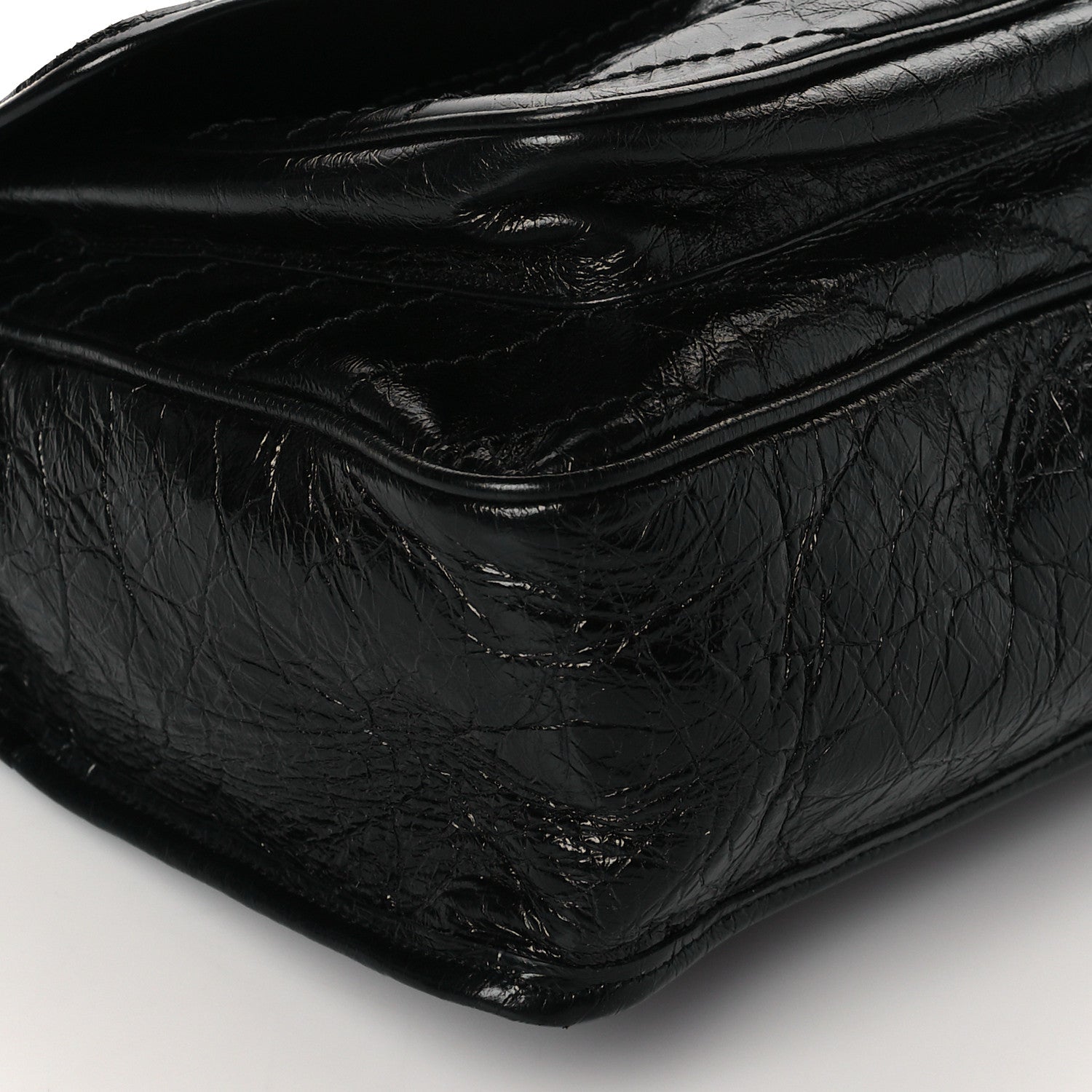 Saint Laurent Crinkled Calfskin Matelasse Monogram Medium Niki Chain Satchel Black 8 of 9
