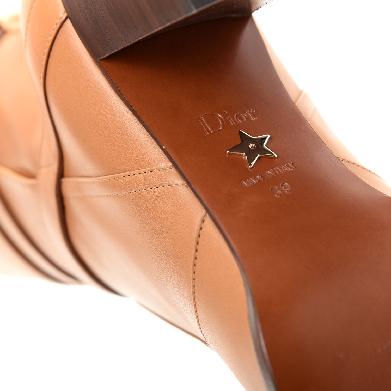 Christian Dior Soft Calfskin Empreinte Ankle Boot 39 Ochre Brown 9 of 11