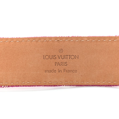Louis Vuitton Denim Monogram Belt 80 32 Fuchsia 5 of 9