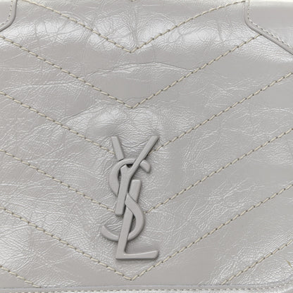 Saint Laurent Crinkled Calfskin Matelasse Monogram Niki Chain Wallet Granite 7 of 10