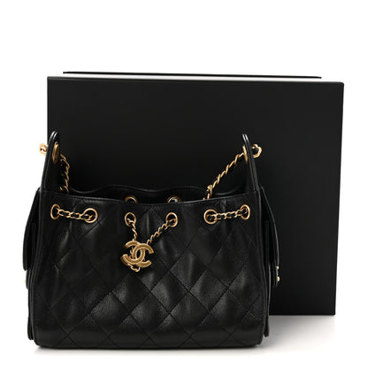 Chanel Caviar Quilted Mini Chanel 25 Handbag Black 11 of 11