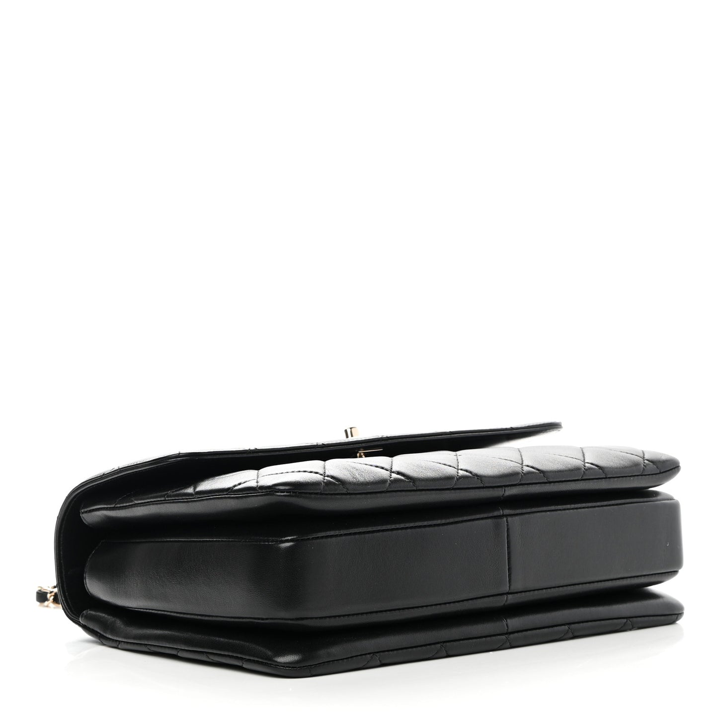 Lambskin Quilted Medium Trendy CC Flap Dual Handle Bag Black
