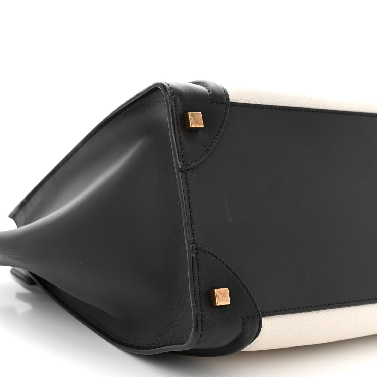 Elephant Calfskin Mini Bi-Color Luggage Black White