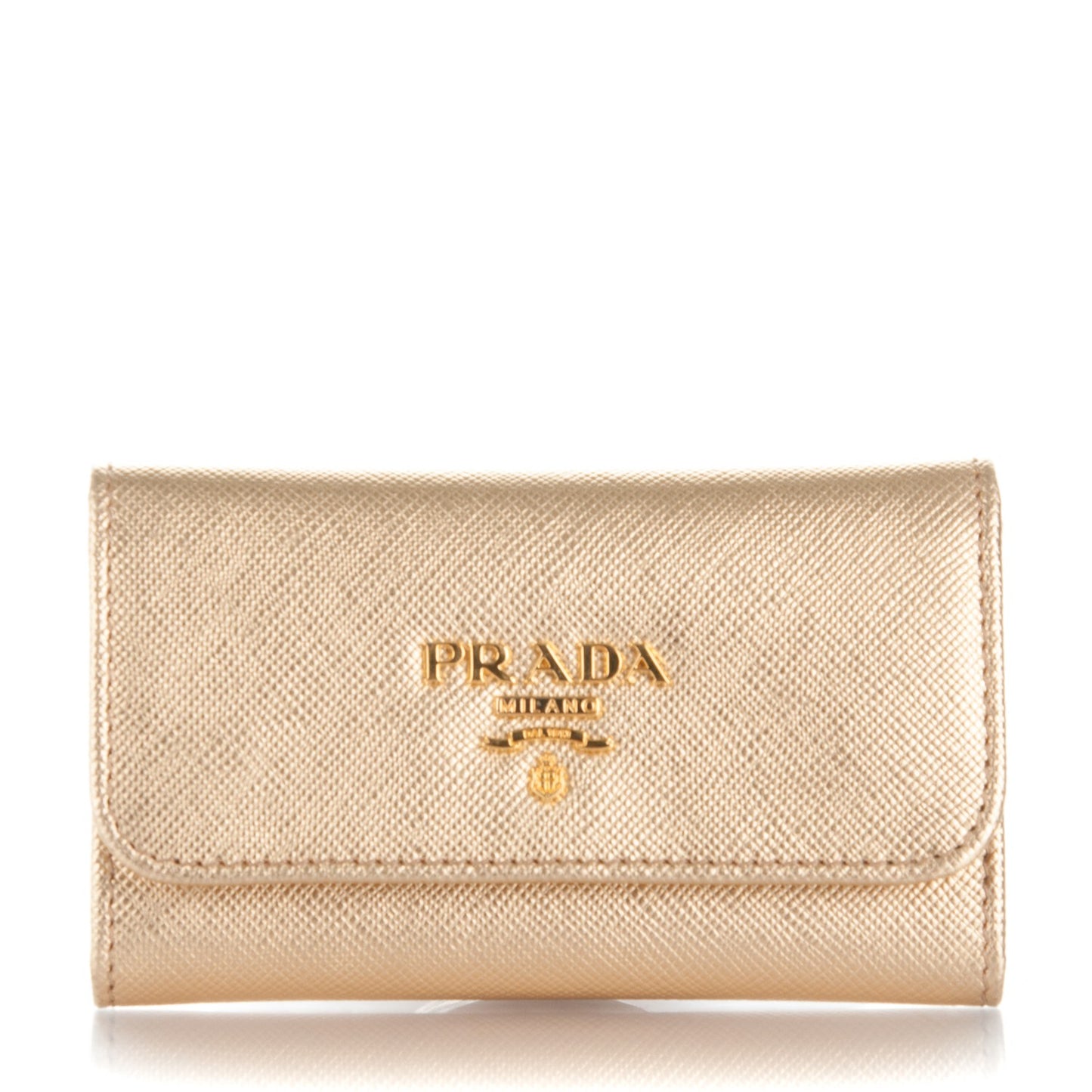 Saffiano Metal 6 Key Holder Platino