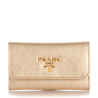 Prada Saffiano Metal 6 Key Holder Platino 1 of 6