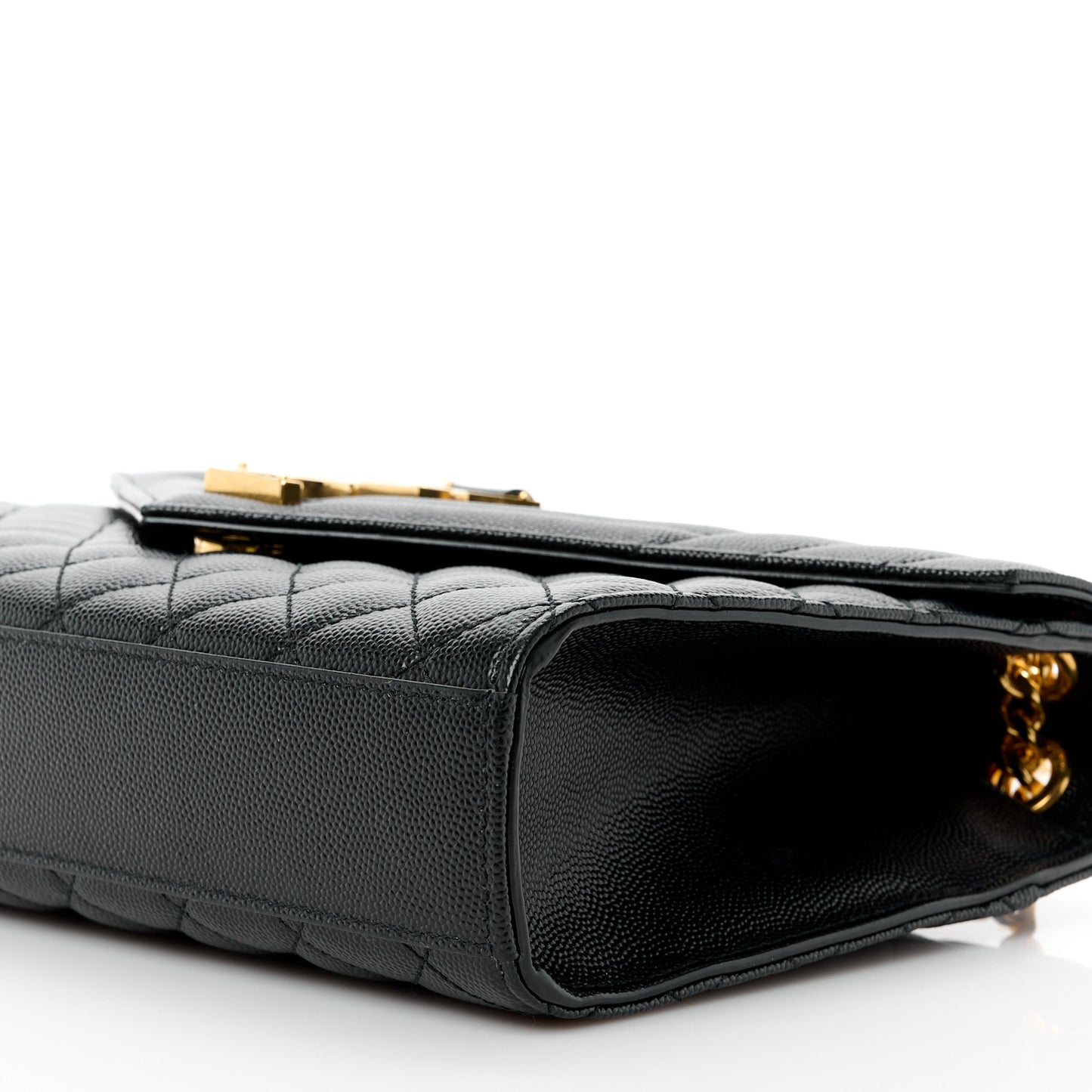 Grain De Poudre Textured Mixed Matelasse Triquilt Medium Monogram Satchel Black