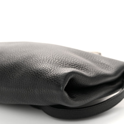 Prada Vitello Daino Soft Zippered Shoulder Bag Black 10 of 11