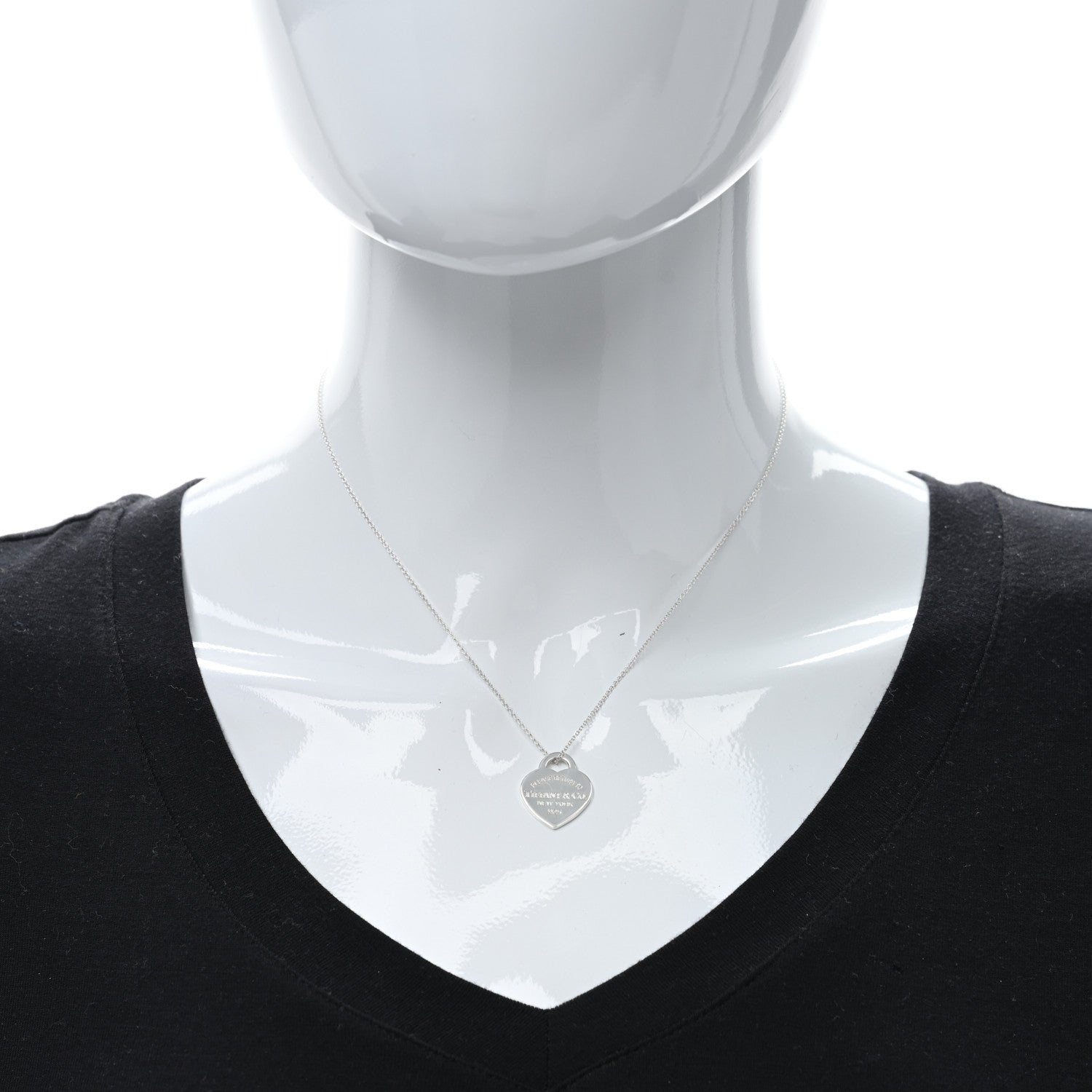 Tiffany Sterling Silver Small Return to Tiffany Heart Pendant Necklace 2 of 4
