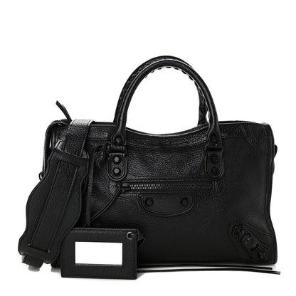 Balenciaga Chevre Black Metallic Edge Hardware S City Black 1 of 11