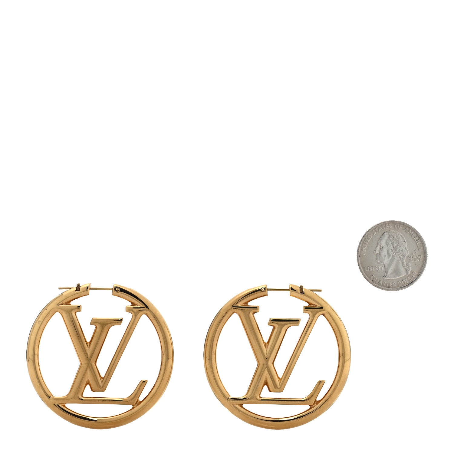 Louis Vuitton Metal Louise Hoop Earrings Gold 2 of 5
