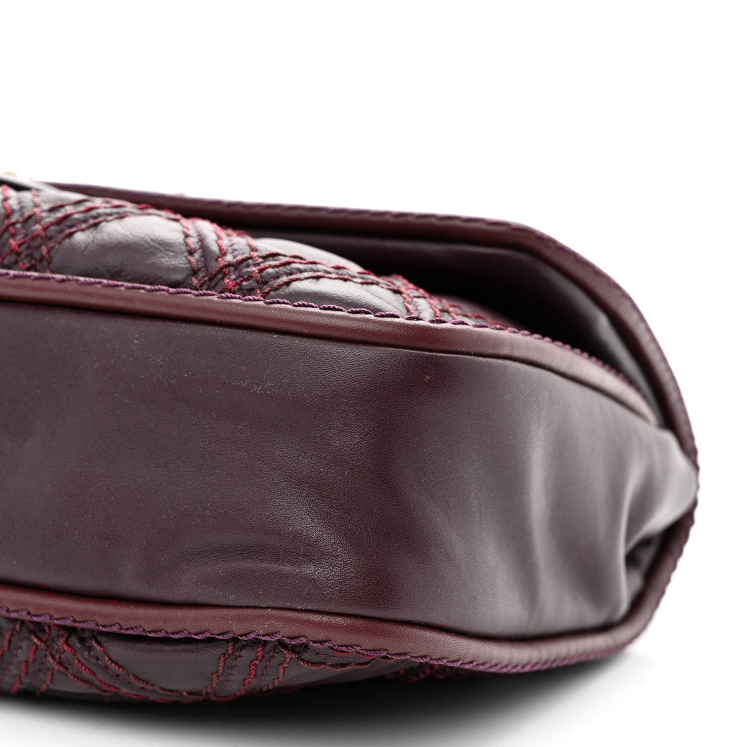 Chanel Calfskin Quilted Stitch Flap Plum 10 of 10