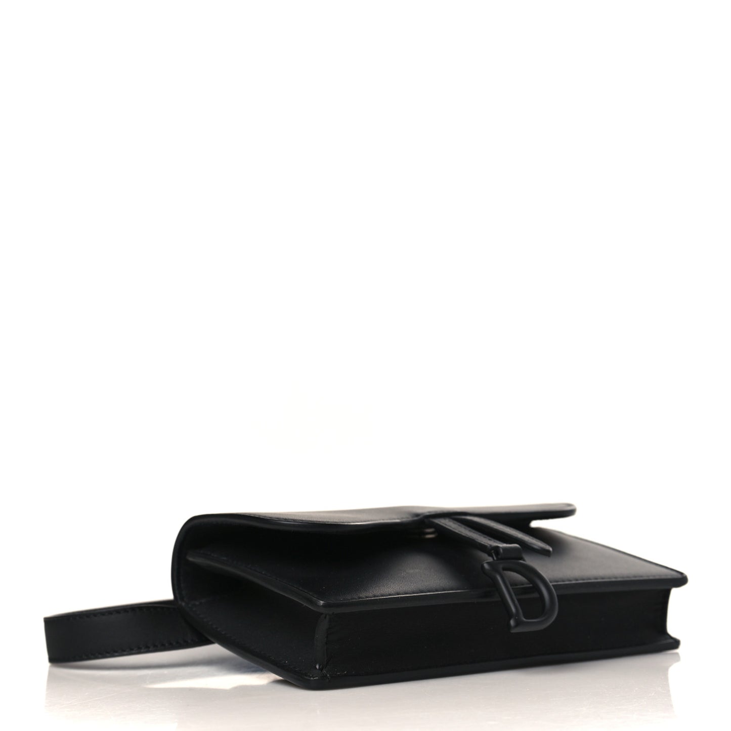 Ultra Matte Calfskin Saddle Belt Bag Black