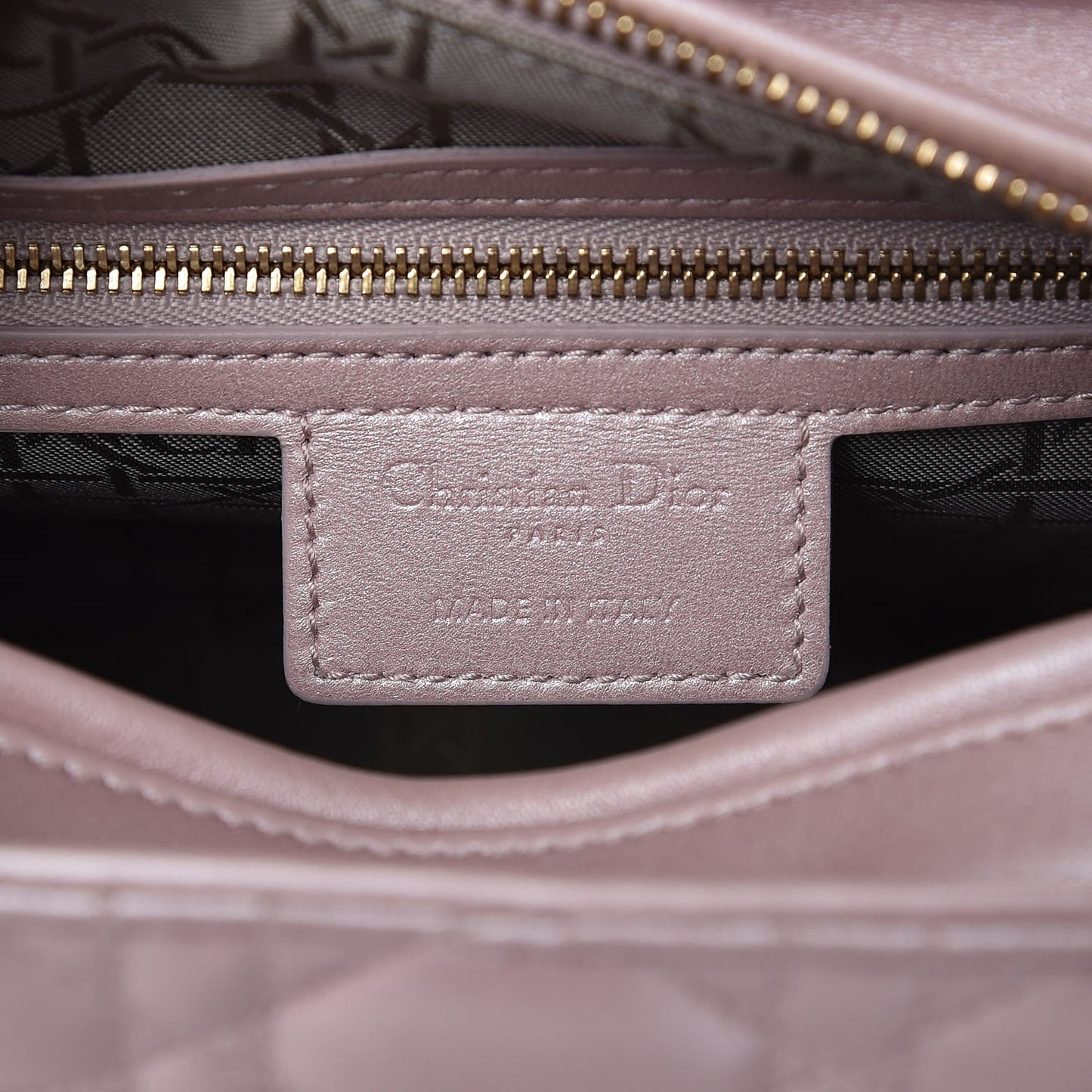 Pearly Lambskin Cannage Medium Lady Dior Lotus