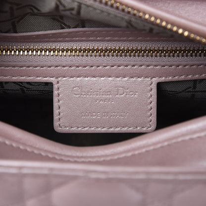 Christian Dior Pearly Lambskin Cannage Medium Lady Dior Lotus 6 of 8