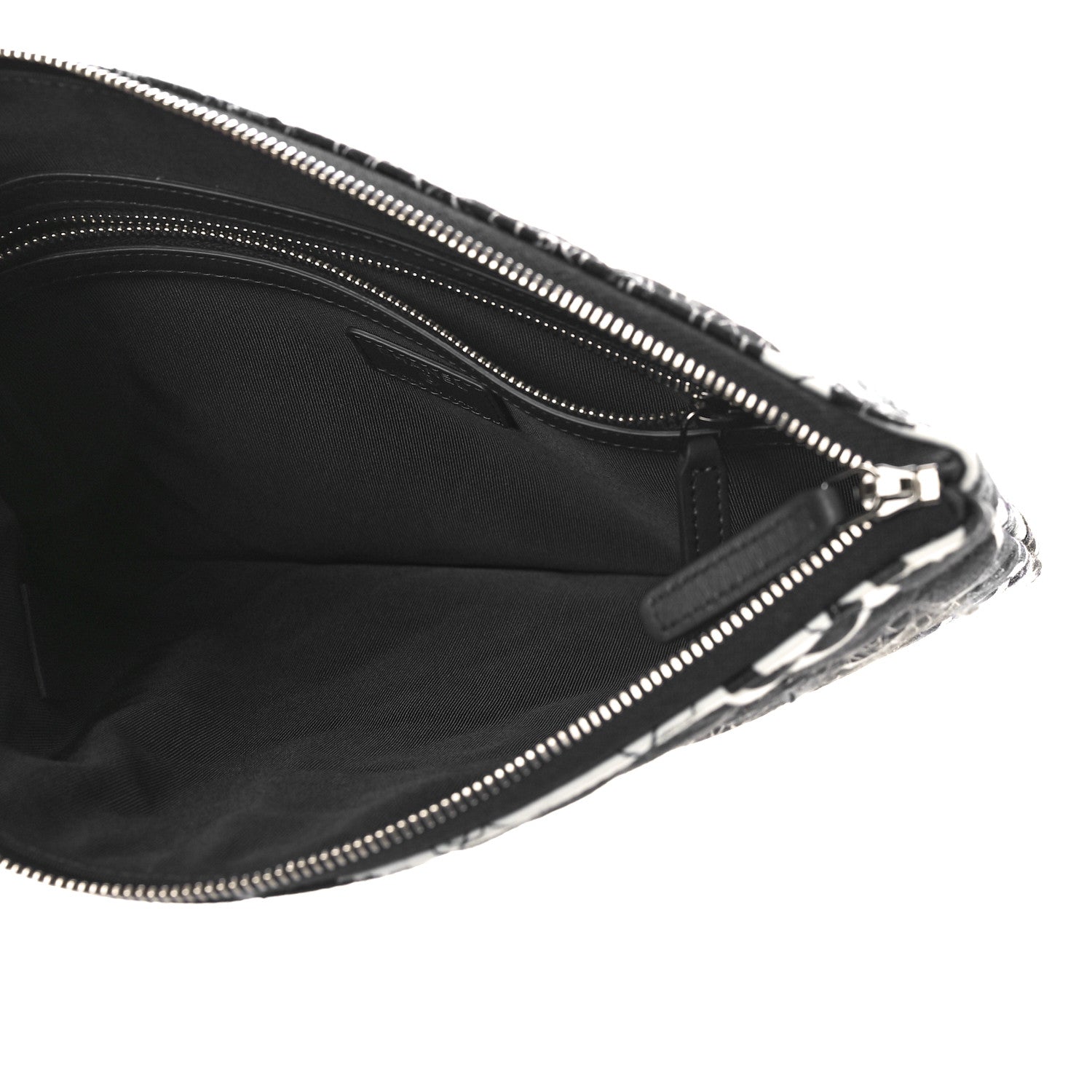 Chanel Jersey Quilted Graffiti Large Reissue Cosmetic Case Black White 5 of 9