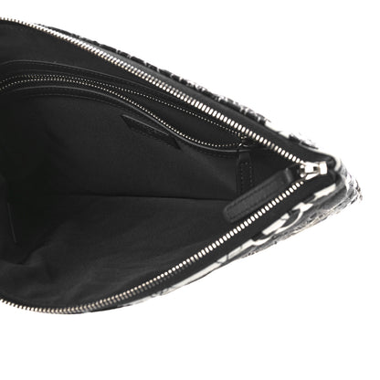 Chanel Jersey Quilted Graffiti Large Reissue Cosmetic Case Black White 5 of 9