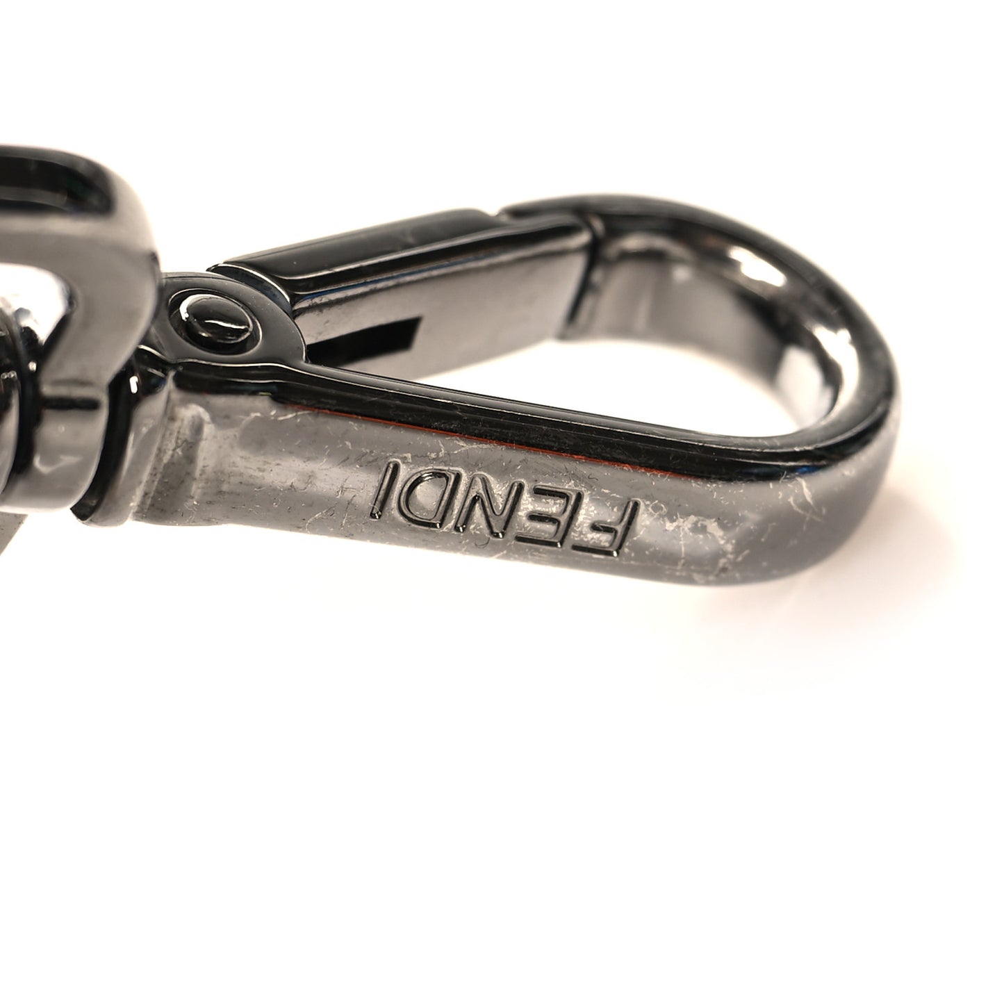 Wool Vitello King Houndstooth FF Embroidered Baguette Grigio Anthracite