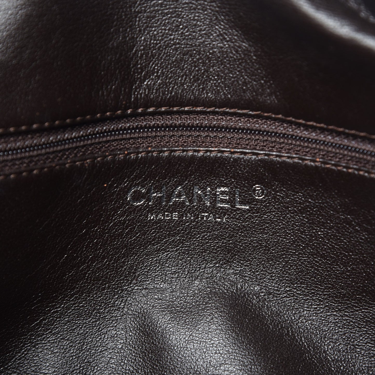 Caviar Quilted CC Timeless Bowler Brown
