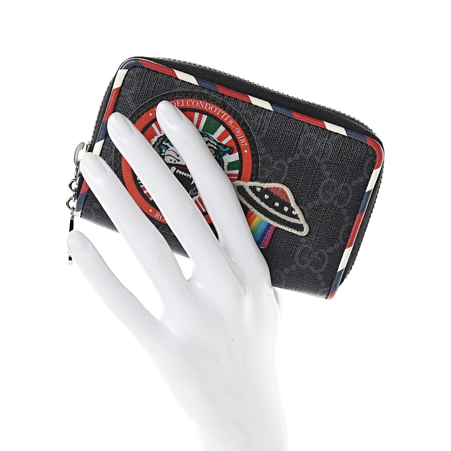 Gucci GG Supreme Monogram Night Courrier Embroidered Zip Around