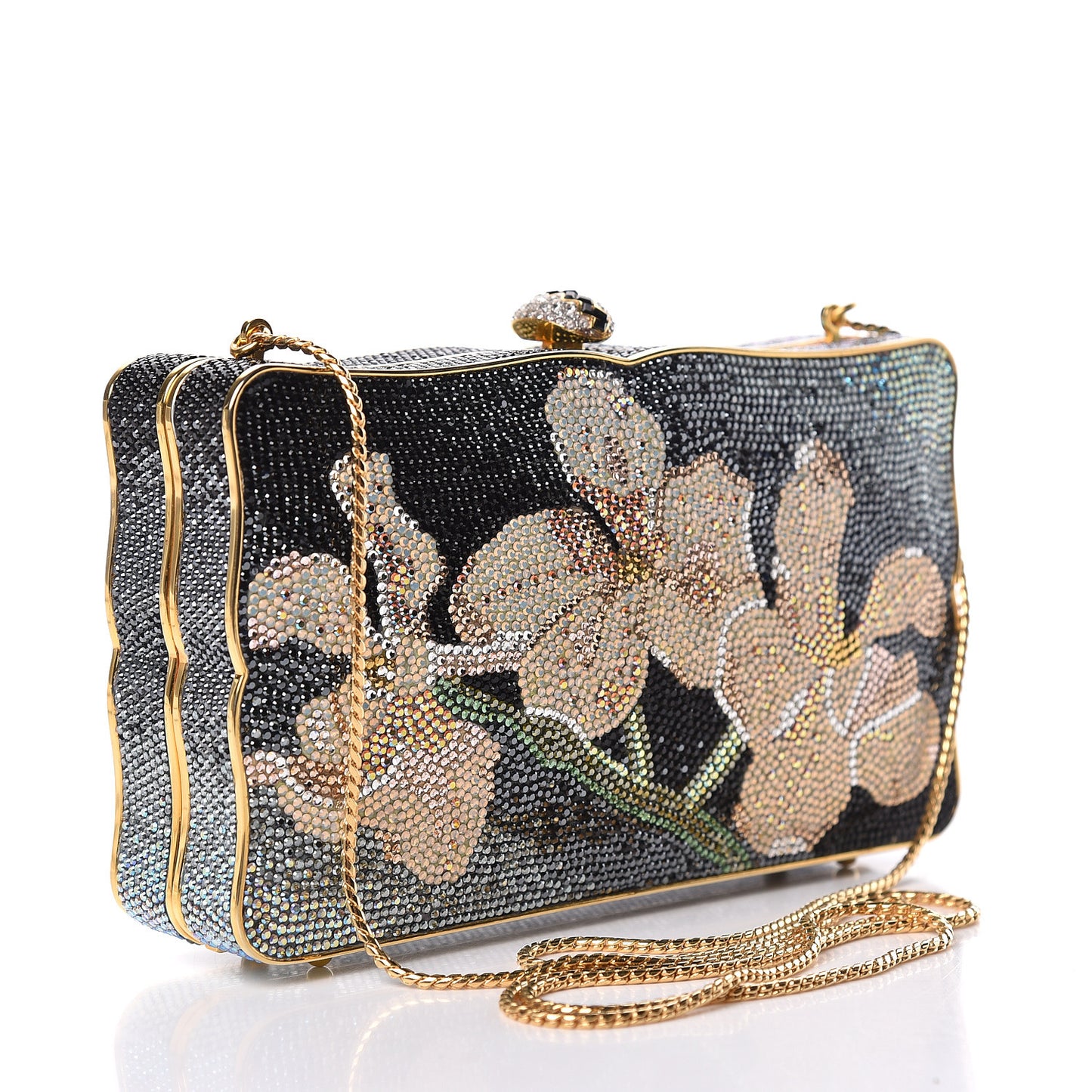 Swarovski Crystal Flower Minaudiere Clutch