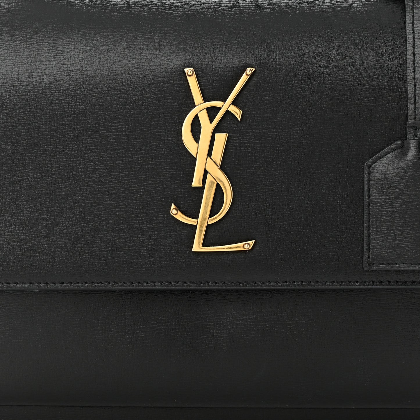 Smooth Calfskin Medium Monogram Sunset Satchel Black