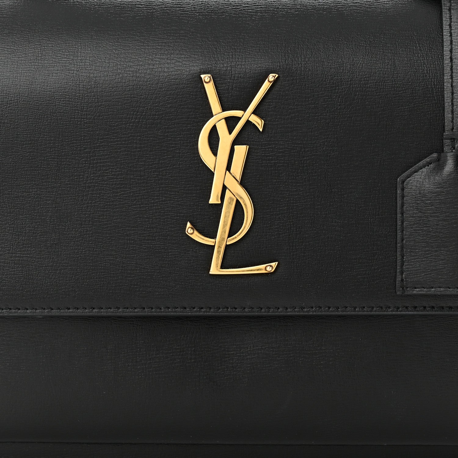 Saint Laurent Smooth Calfskin Medium Monogram Sunset Satchel Black 8 of 10