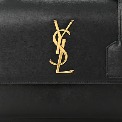 Saint Laurent Smooth Calfskin Medium Monogram Sunset Satchel Black 8 of 10