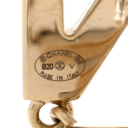 Chanel Metal Cha-Nel Logo Drop Earrings Gold 4 of 5