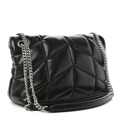 Saint Laurent Lambskin Quilted Small Loulou Puffer Monogram Chain Satchel Black 3 of 10