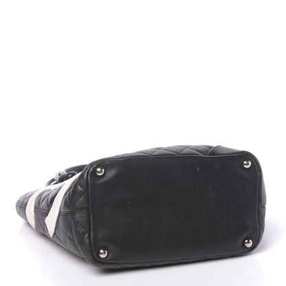 Chanel Calfskin Quilted Medium Cambon Tote Black White 4 of 15