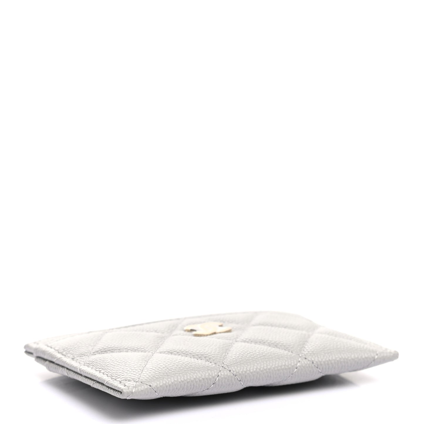 Caviar Quilted Card Holder Grey