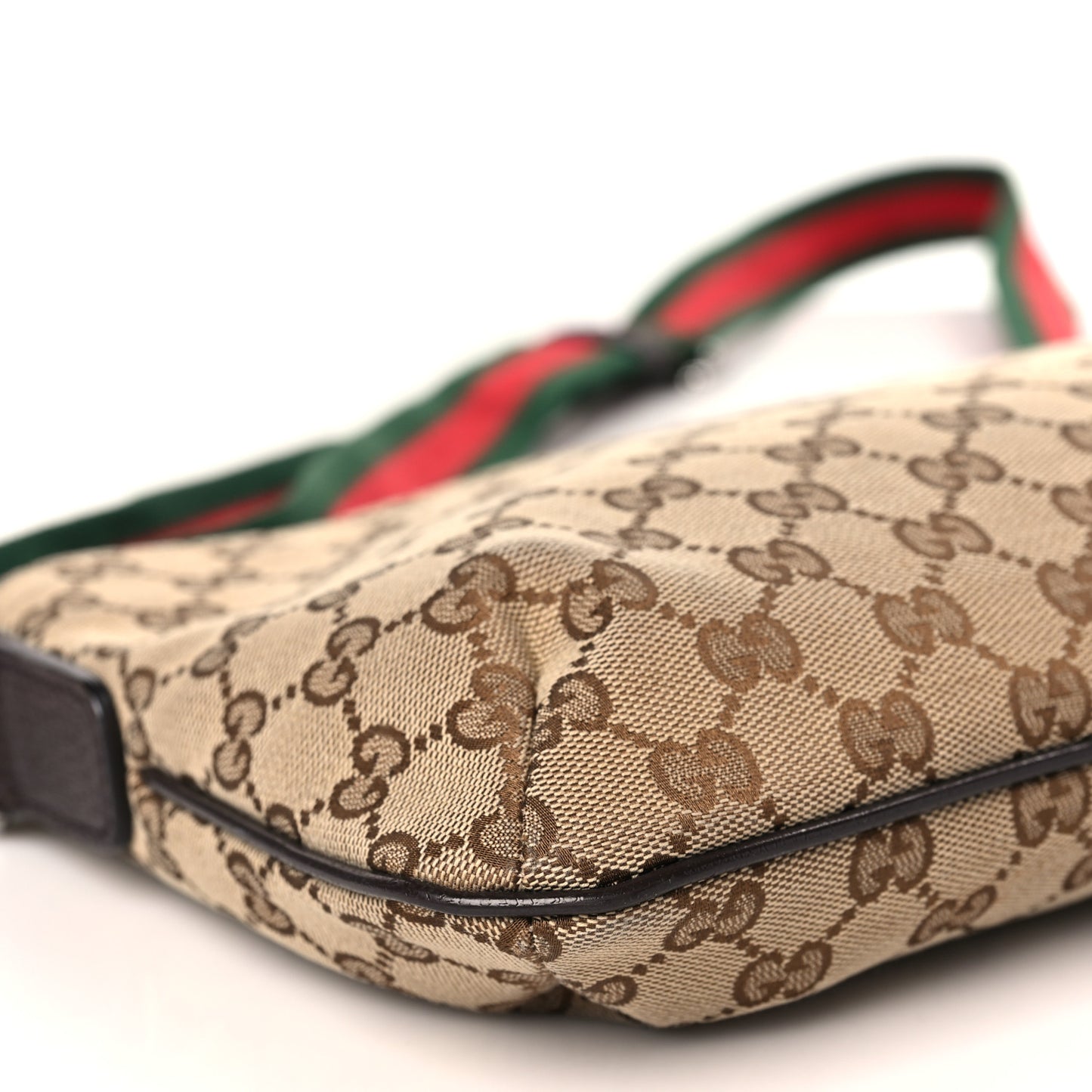 Monogram Web Small Flat Messenger Crossbody Dark Brown