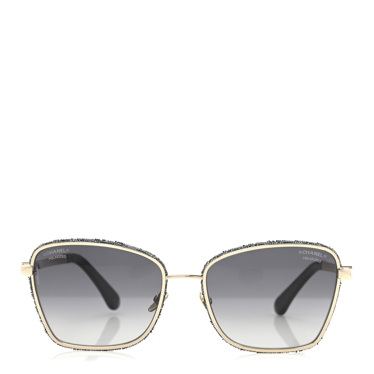 Chanel Metal Calfskin Denim Sunglasses 4289-Q Black 2 of 9