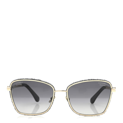 Chanel Metal Calfskin Denim Sunglasses 4289-Q Black 2 of 9