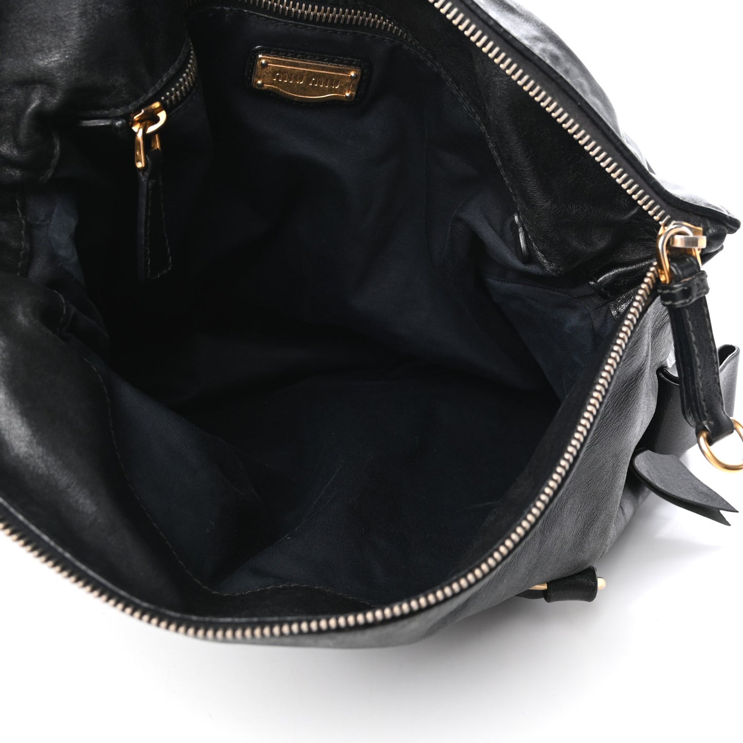 Vitello Lux Bow Bag Black