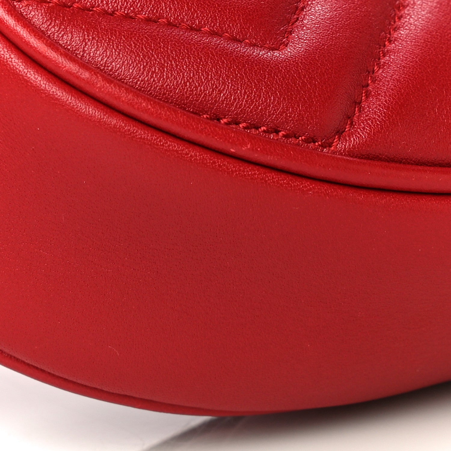 Gucci Calfskin Matelasse GG Marmont Belt Bag 75 30 Hibiscus Red 6 of 14