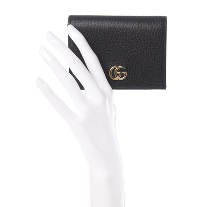 Gucci Pebbled Calfskin GG Marmont Card Case Black 2 of 8
