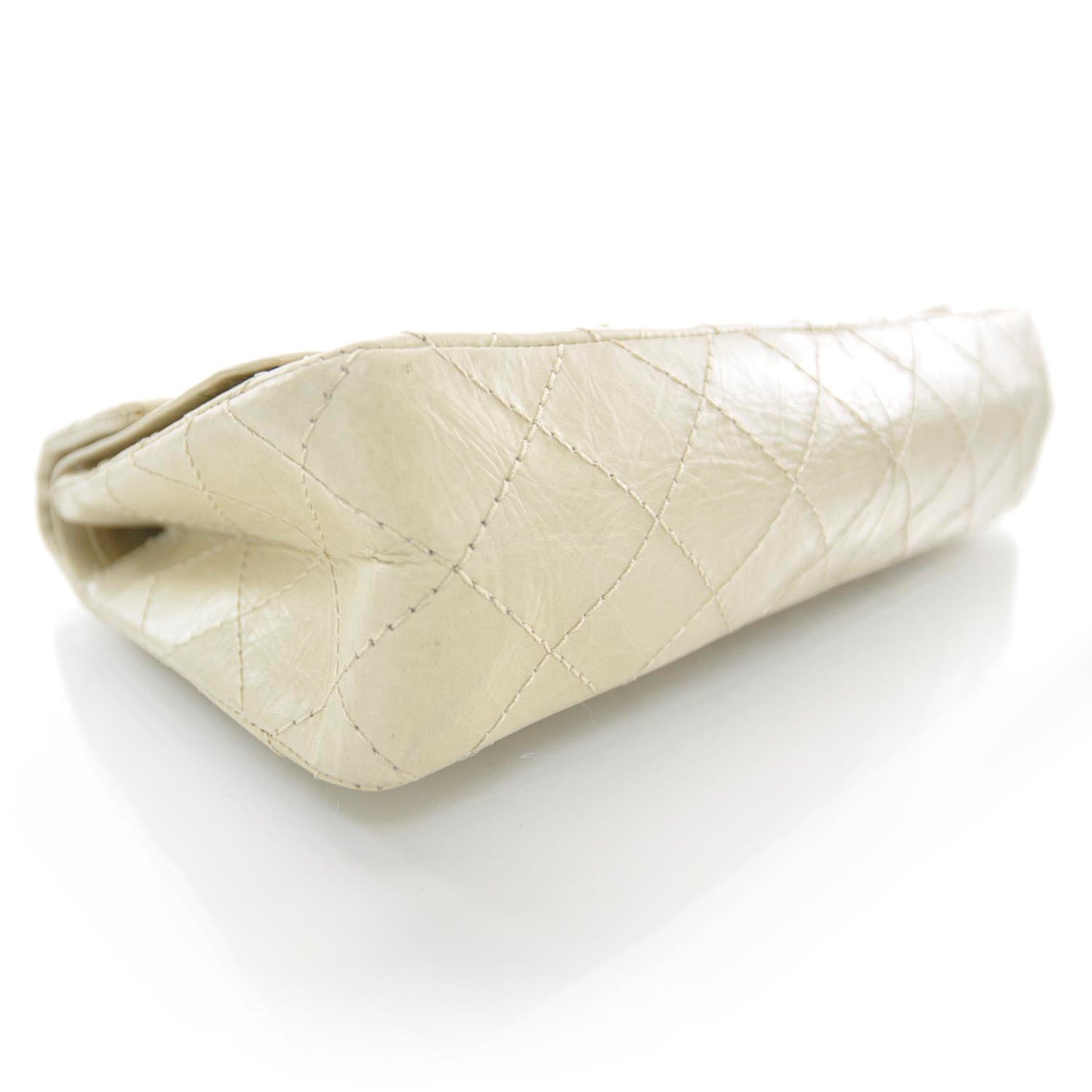 Aged Calfskin Medium Double Flap Beige