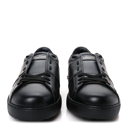 Valentino Garavani Calfskin Mens Rockstud VLTN Open Sneakers 41 Black Red 3 of 9