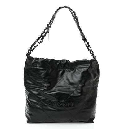 Chanel Shiny Calfskin Quilted Small Chanel 22 So Black 3 of 11