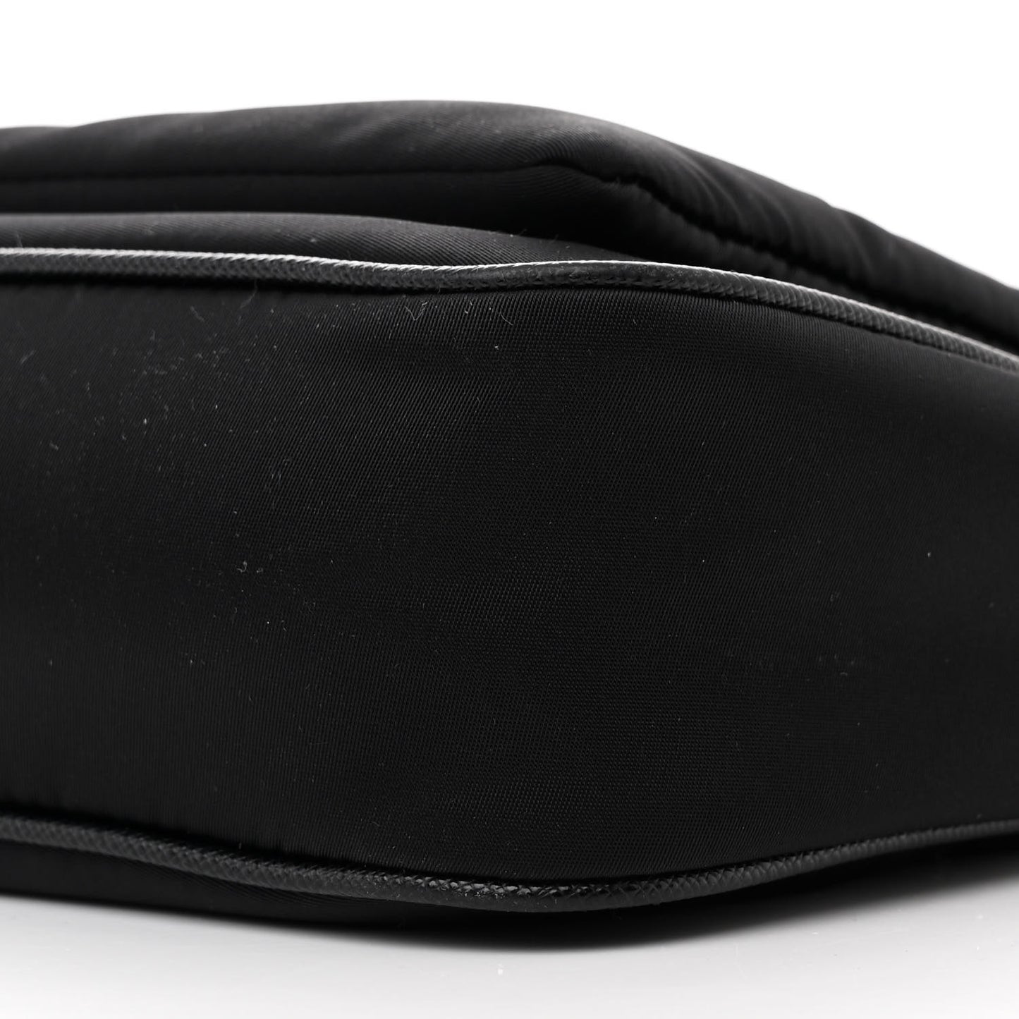 Re-Nylon Saffiano Double Pouch Shoulder Bag Black